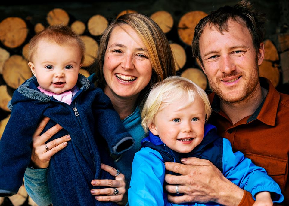 Eve Kilcher with husband and children